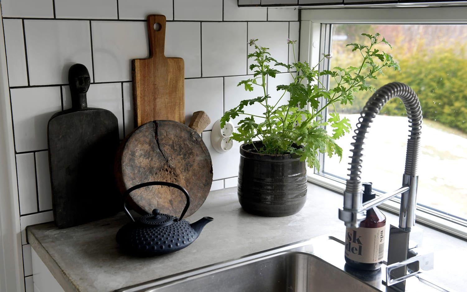 Det lilla köket har ett fint ljusinsläpp över köksbänken. Foto: Janerik Henriksson/TT