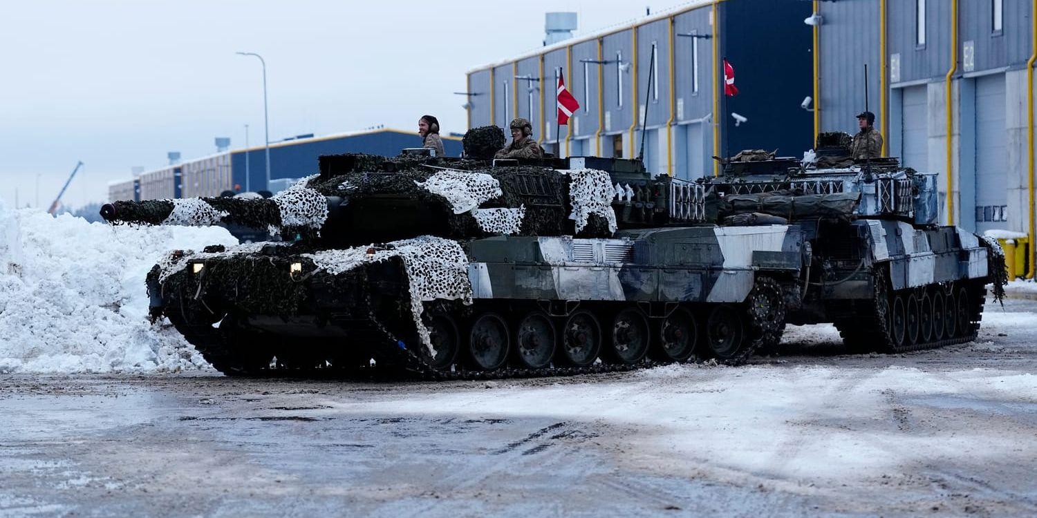 Danska Leopard 2 i Estland tidigare i veckan.