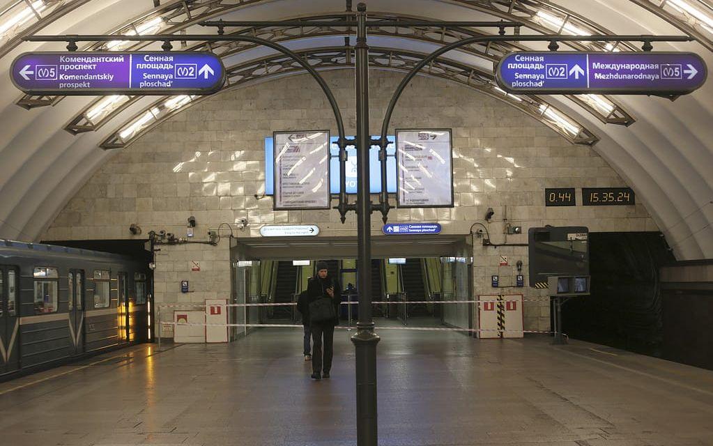 En näsan tom tunnelbanestation efter måndagens attack. Foto: TT
