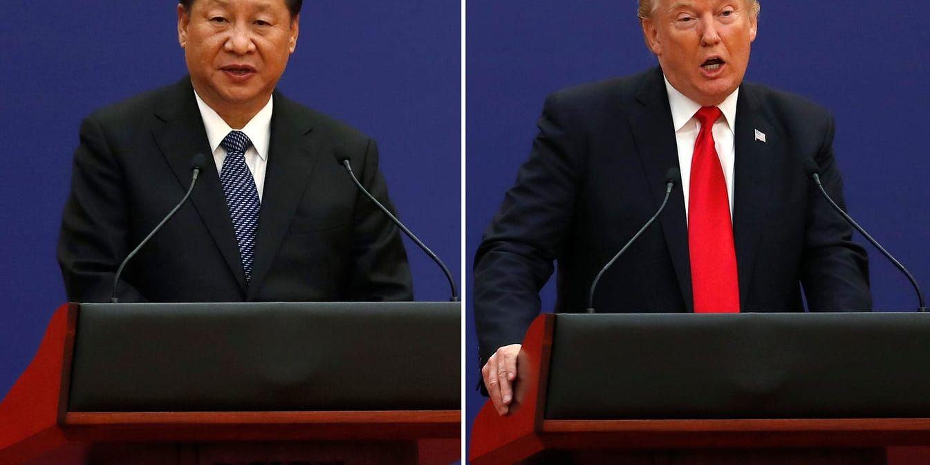 USA:s president Donald Trump och Kinas president Xi Jinping. Arkivbild.