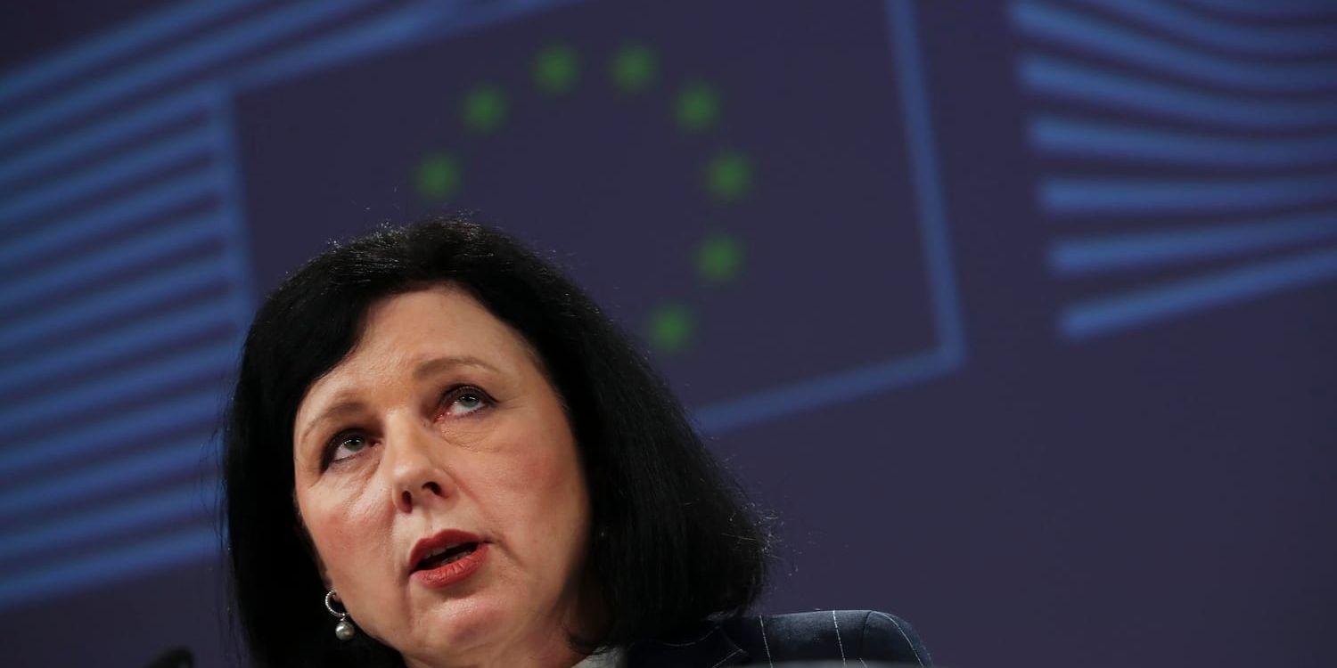 EU:s justitiekommissionär Vera Jourová. Arkivfoto.