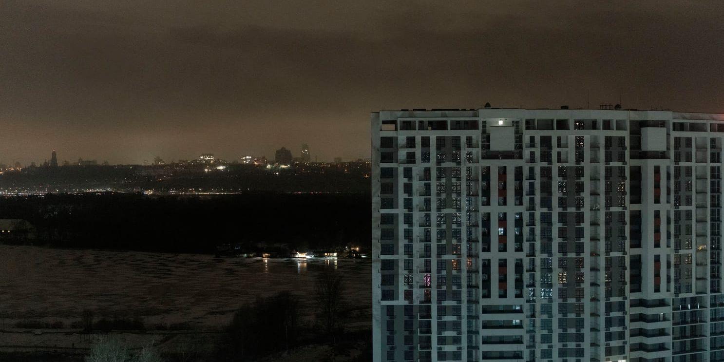 Utsikt över ett nedsläckt Kiev.