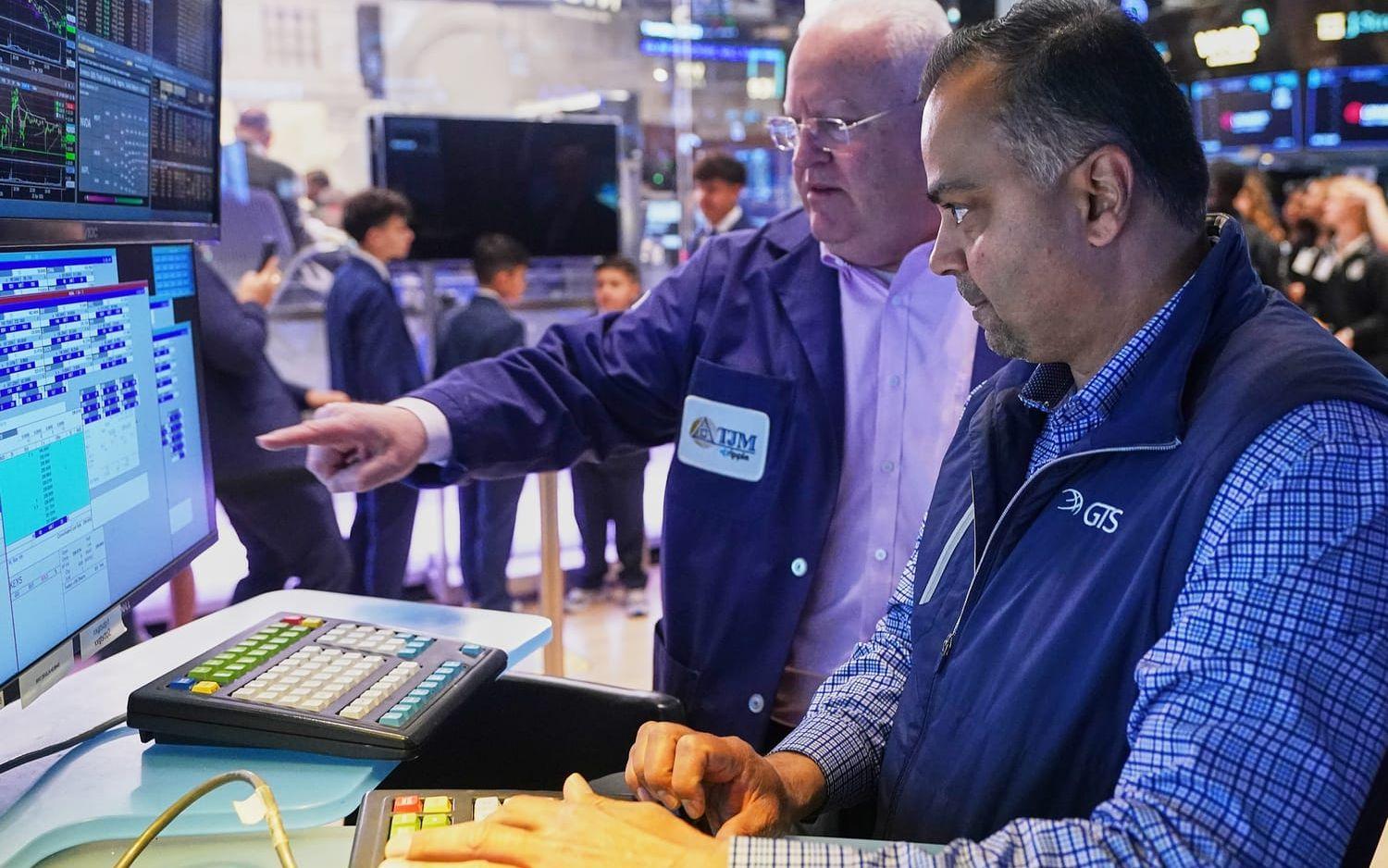 Bild från New York-börsen. Fotot är taget 23 april.