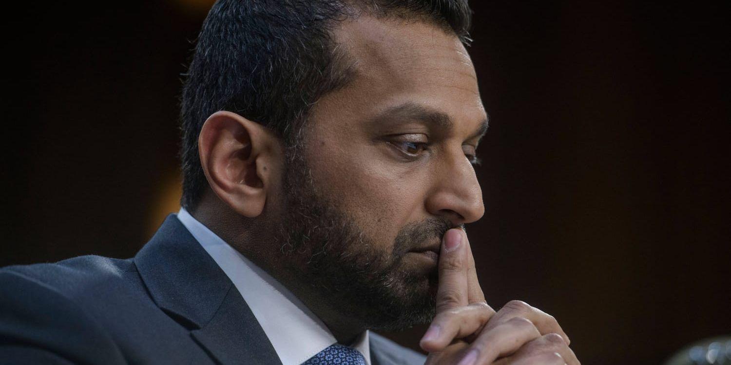Närbild på Kash Patel, FBI:s direktör.