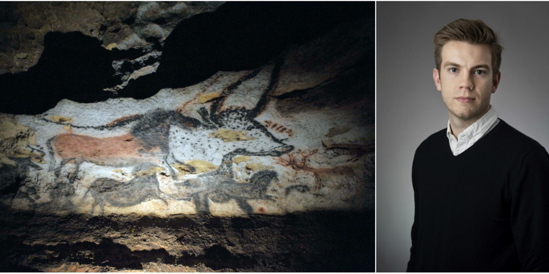 Grottmålningen på bilden är inte världens äldsta berättelse, däremot en väldigt gammal. 
