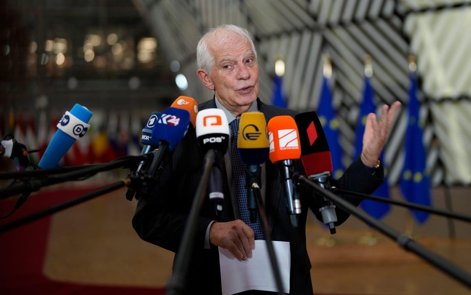 EU:s utrikeschef Josep Borrell i Bryssel på måndagen.