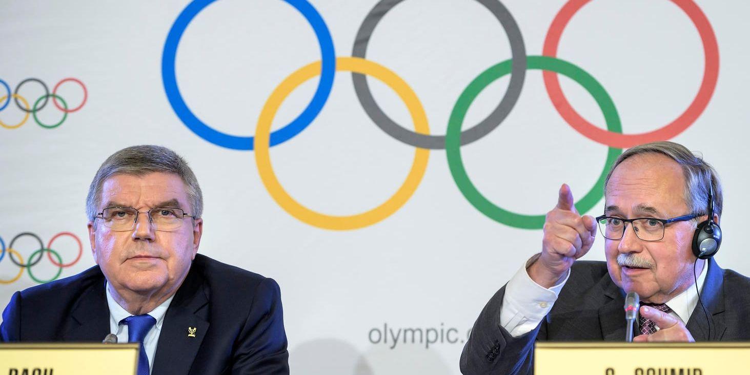 Thomas Bach och Samuel Schmid presenterade under tisdagen IOK:s beslut om Rysslands vara eller icke-vara i OS. Det blev ett icke-vara för Ryssland som idrottsnation.