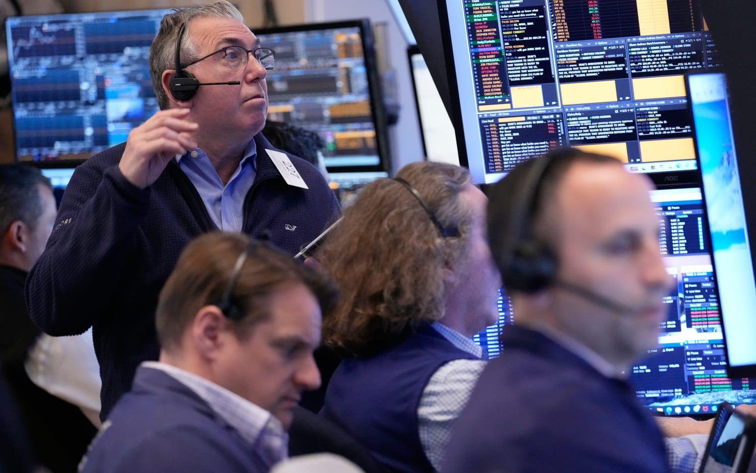 Intensivt på Wall Street. Bilden är tagen 13 april.
