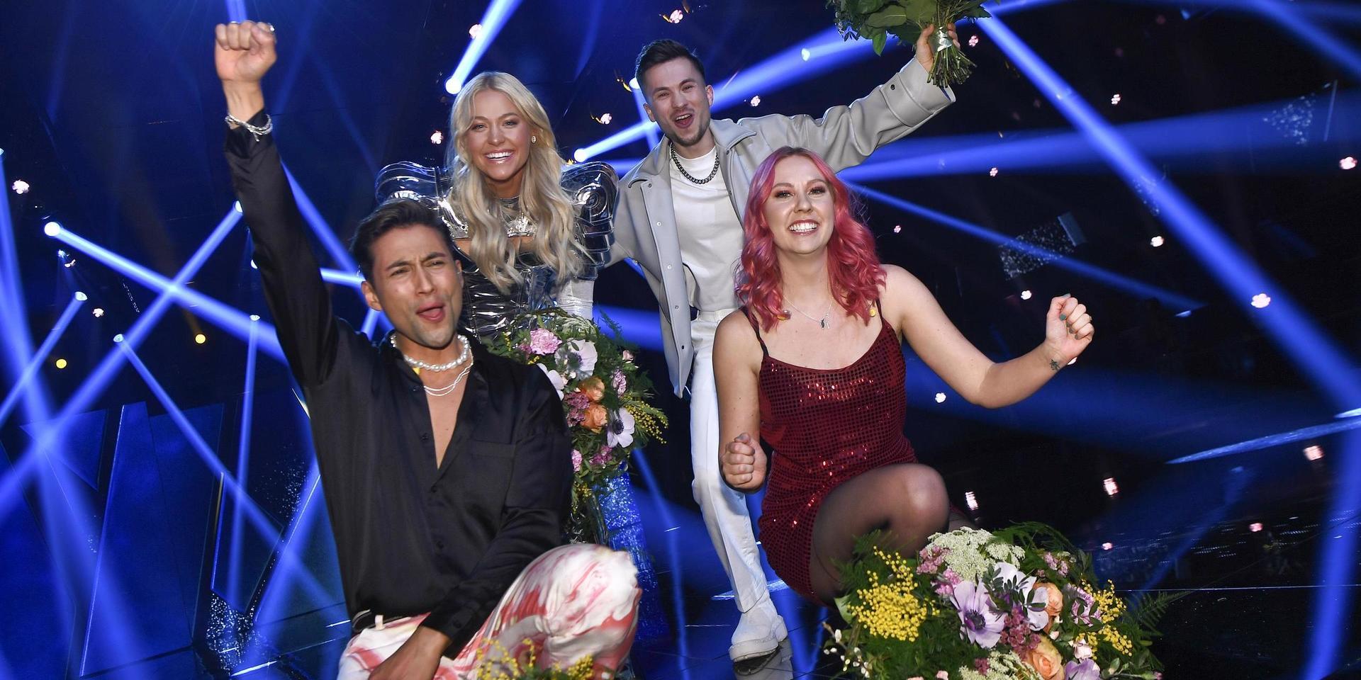 Klara Hammarström, Paul Rey, Alvaro Estrella och Clara Klingenström gick till final under Melodifestivalens deltävling Andra chansen, vilket sågs av strax över 2,7 miljoner. Arkivbild.