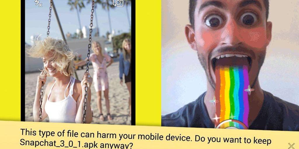 Snapchat är en av apparna som hackarna försöker imitera.