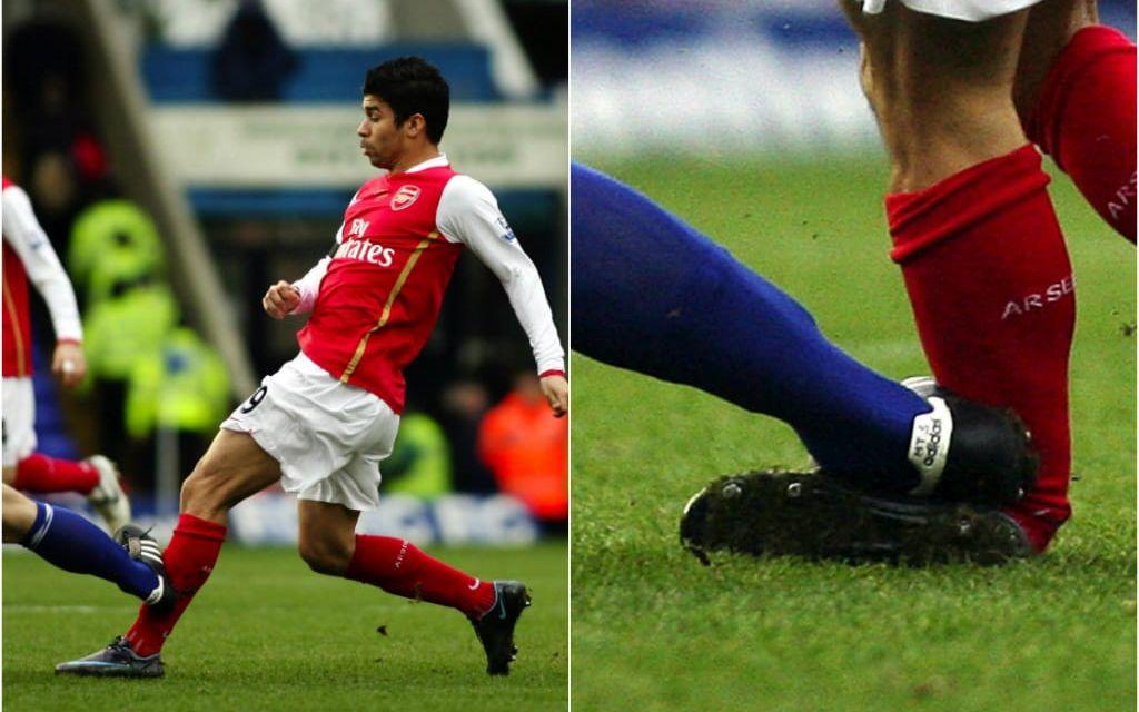 Arsenals kroat Eduardo bröt benet och kom sen aldrig tillbaka till Arsené Wengers startelva. Bild:Bildbyrån.