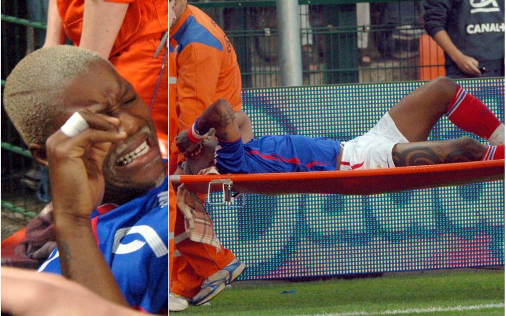 Fransmannen Djibril Cissé missade VM 2006 efter ett svårt benbrott. Bild:Bildbyrån.