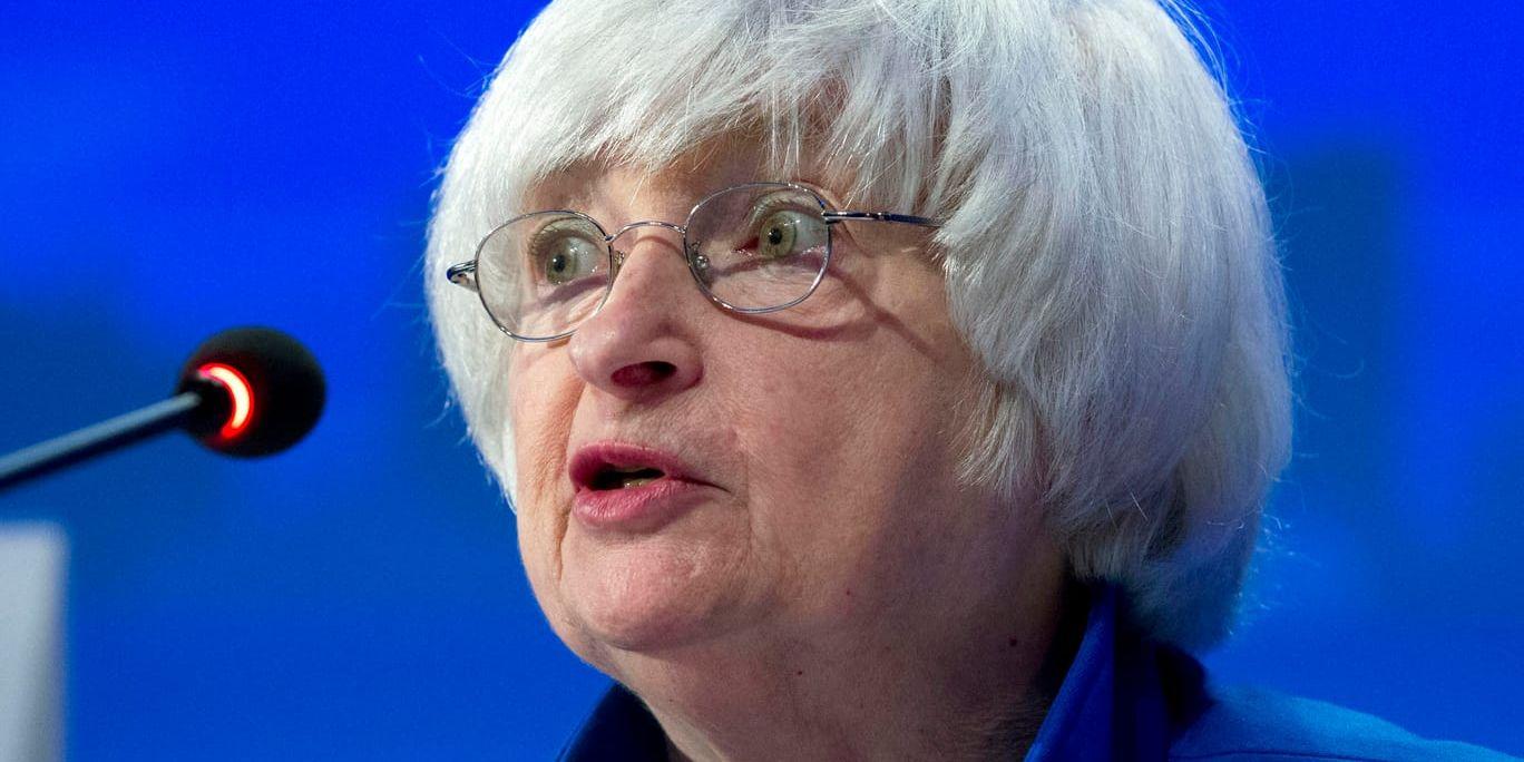 Federal Reserve, med chefen Janet Yellen i spetsen, lämnar räntan oförändra. Arkivbild.