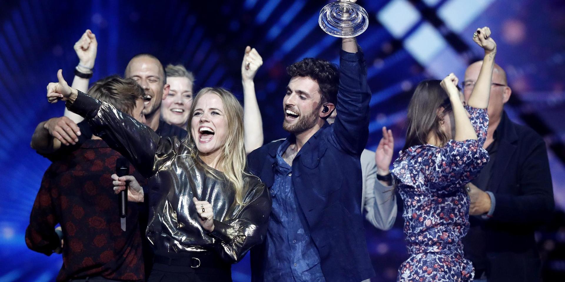 Segeryra när Nederländernas artist Duncan Laurence vann Eurovision Song Contest i Tel Aviv, Israel 2019. Men årets tävling i Rotterdam ställdes in på grund av coronapandemin.