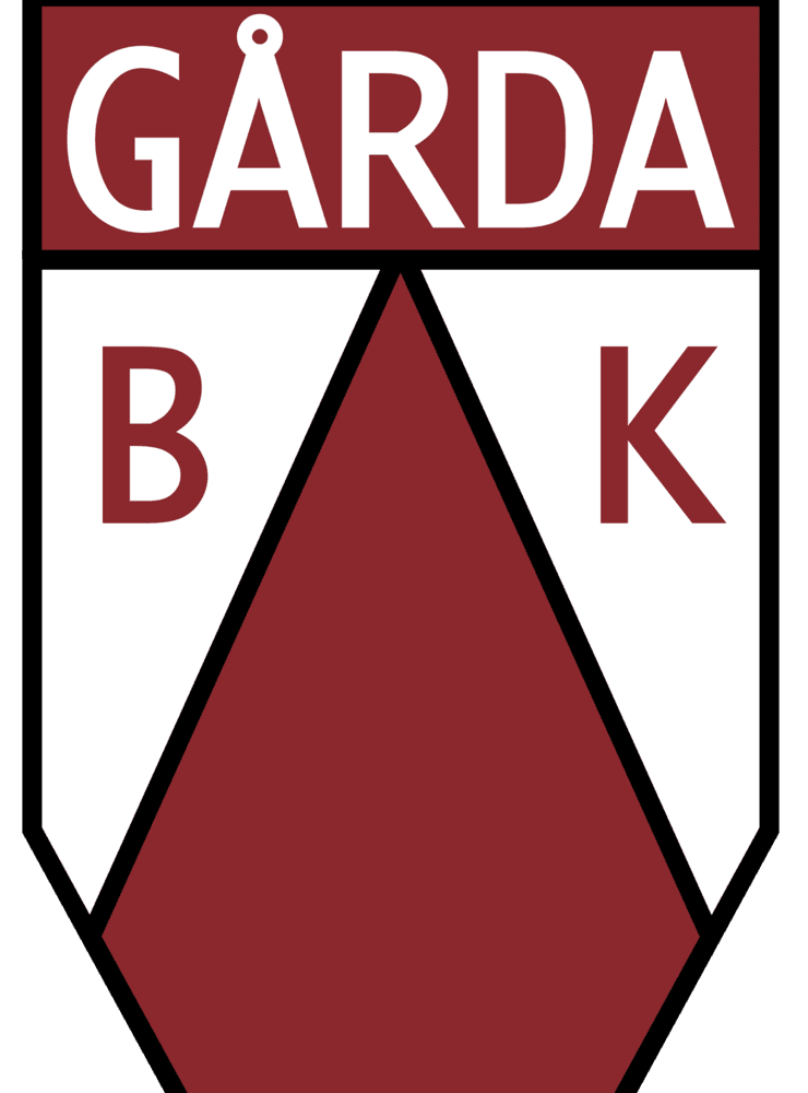 Gårda BK:s sexkantiga och karaktäristiska klubbmärke. 