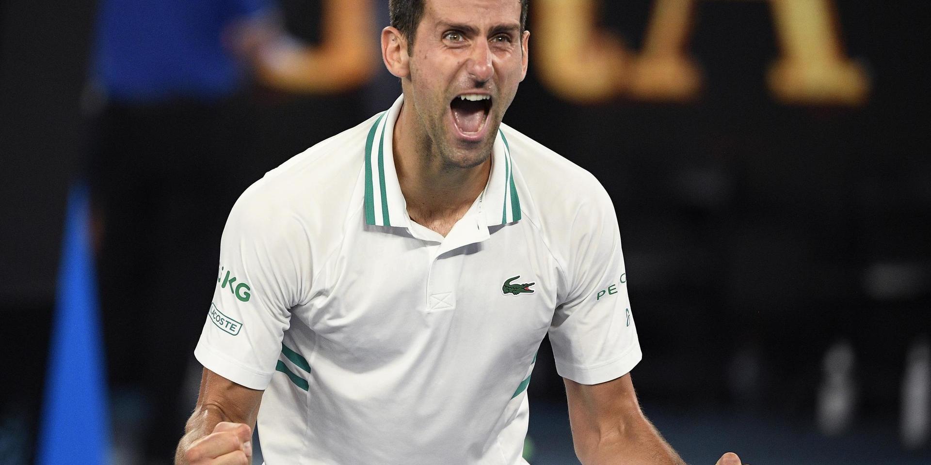 Novak Djokovic efter segern i Australian Open. Arkivbild.