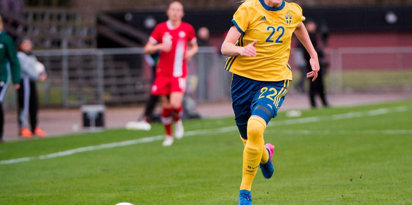 Sverige och Olivia Schough ställs mot välbekanta och tuffa Danmark på vägen mot VM 2019. Arkivbild.