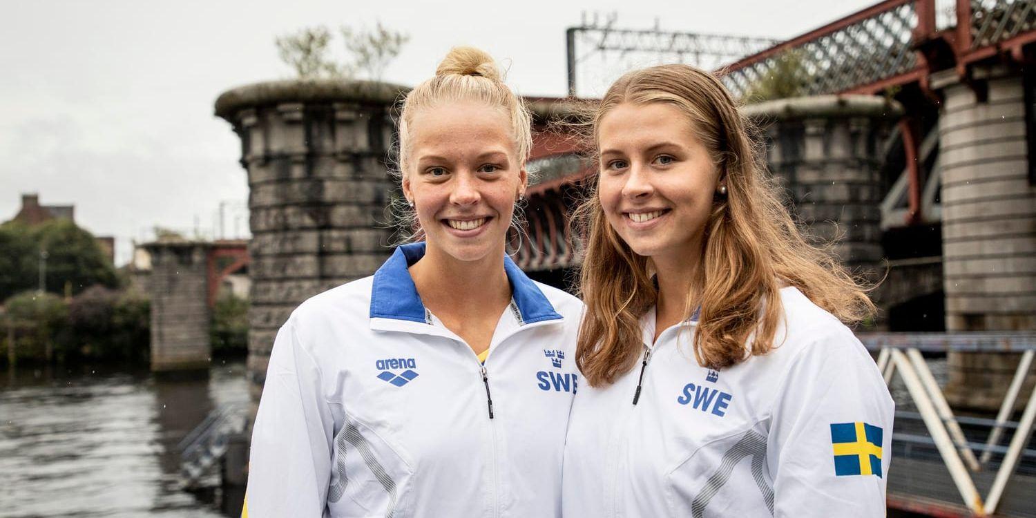 Simsystrarna Louise och Sophie Hansson, till höger, hoppas på genombrott i långbana på EM.