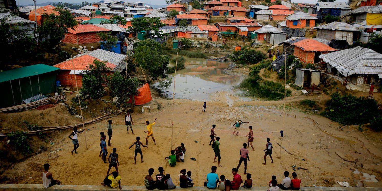 Rohingya-flyktingar i ett läger i Balukhali i Bangladesh. Arkivbild.