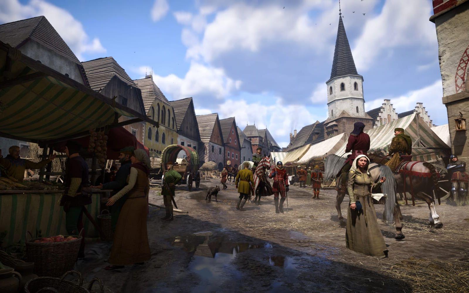 Staden Kuttenberg (Kutná Hora på tjeckiska) har återskapats i 'Kingdom come: Deliverance 2'. 'Man måste alltid göra kompromisser, men det är smarta kompromisser som vi hoppas inte märks', säger Ondrej Bittner vid Warhorse. Pressbild.