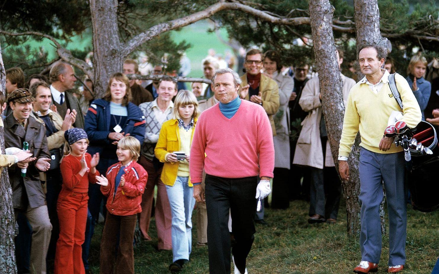 1974 gästade Arnold Palmer Hovås tillsammans med en stor del av världseliten i samband med Inter Maritime Pro/Am. Bild: Göteborgs Golf Klubb.