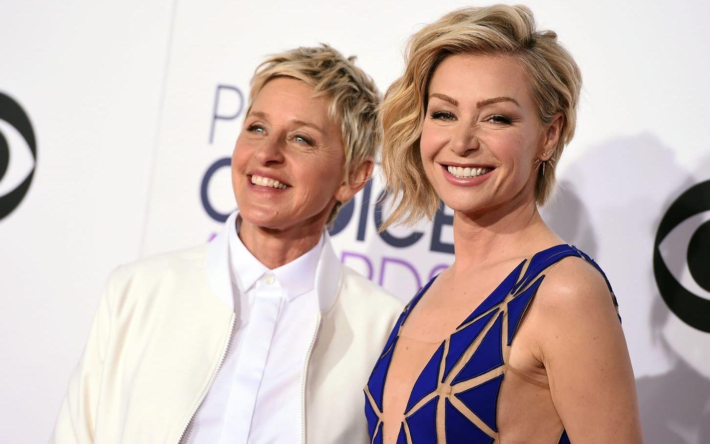 Ellen DeGeneres tillsammans med frun Portia de Rossi