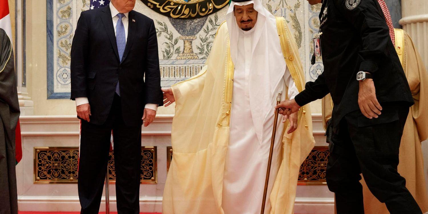 USA behöver Saudiarabien, framhåller president Donald Trump. Här tillsammans med den saudiske kung Salman. Arkivbild från Trumps besök i Saudiarabien i maj 2017.