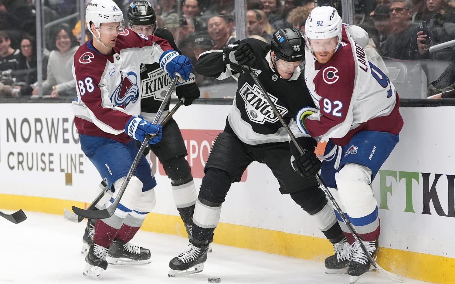 Colorados Gabriel Landeskog (92) i segermatchen mot Los Angeles. 