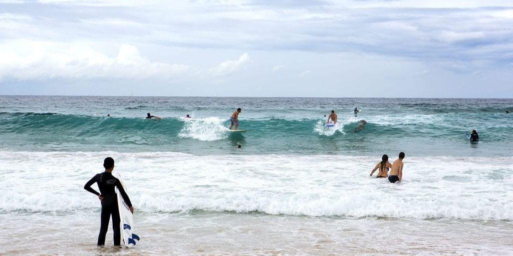 Surfing på Bondi Beach