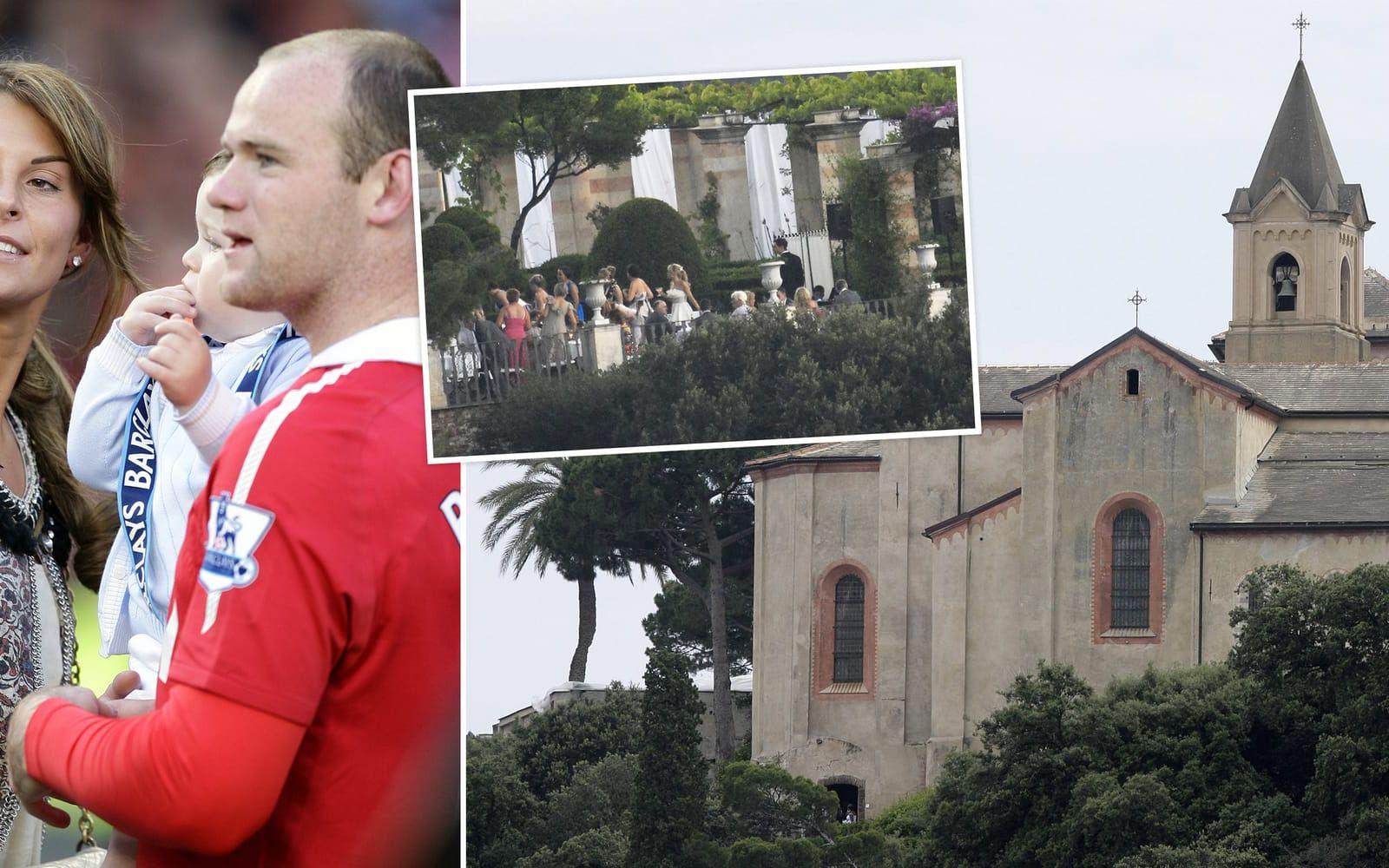 <strong>5. Wayne Rooney och Coleen McLoughlin 2008.</strong> 8 miljoner dollar, eller 71 miljoner kronor, kostade Manchester United-stjärnans vigsel med ungdomskärleken Coleen. Paret chartrade flyg för 65 gäster till Genoa där vigseln förrättades i en 1600-talsvilla. Mottagningen hölls i Portofino. Bröllopet firades i flera dagar om sällskapet tillbringade även tid ombord på en lyxyacht och i femstjärnigt hotell. Foto: TT/Stella Pictures