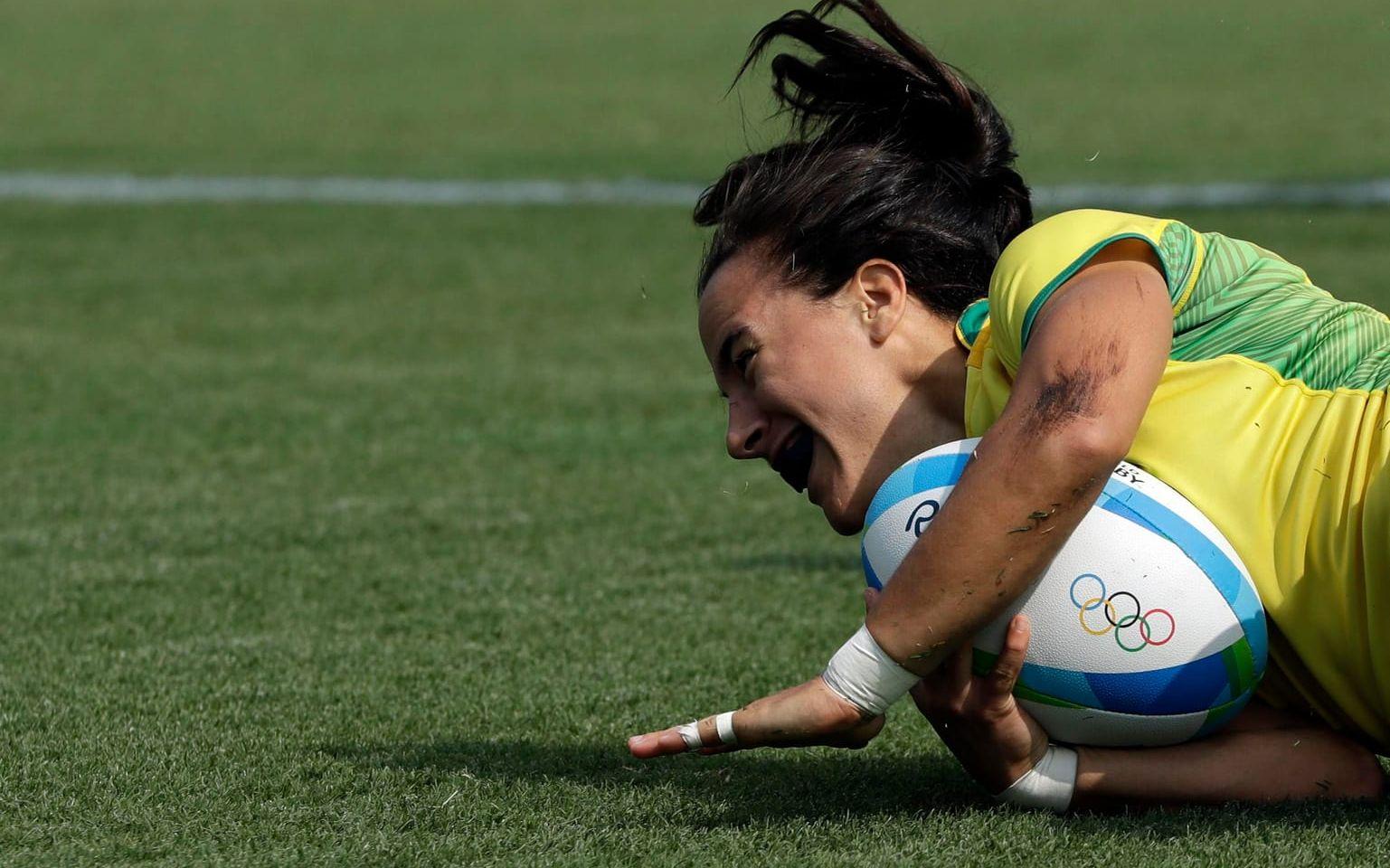 Det blev ingen OS-medalj för den brasilianska rugbyspelaren Isadora Cerullo, men... Foto: TT