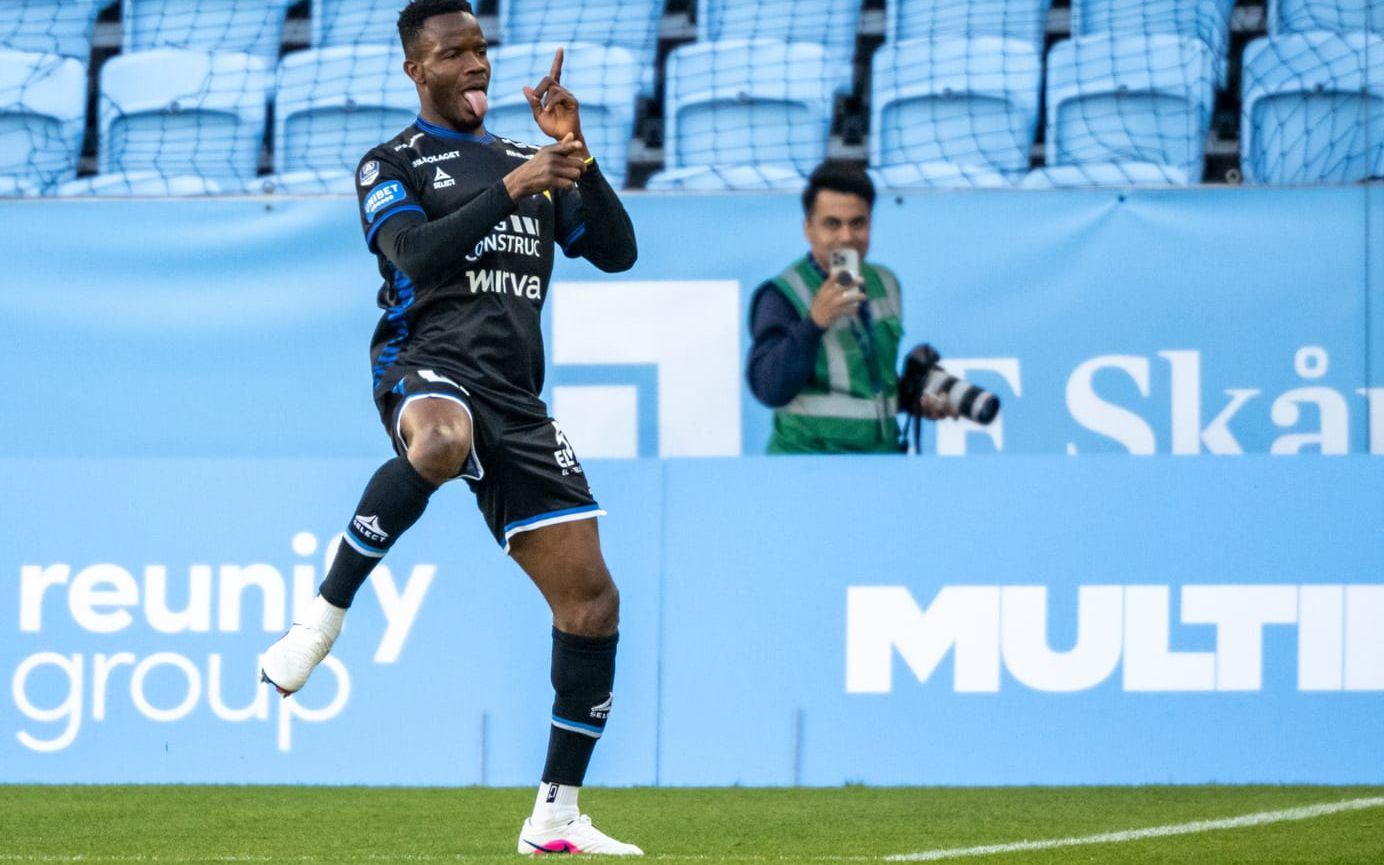  Sirius Mohamed Soumah jublar efter att ha satt dit 1–0-målet borta mot Malmö FF.