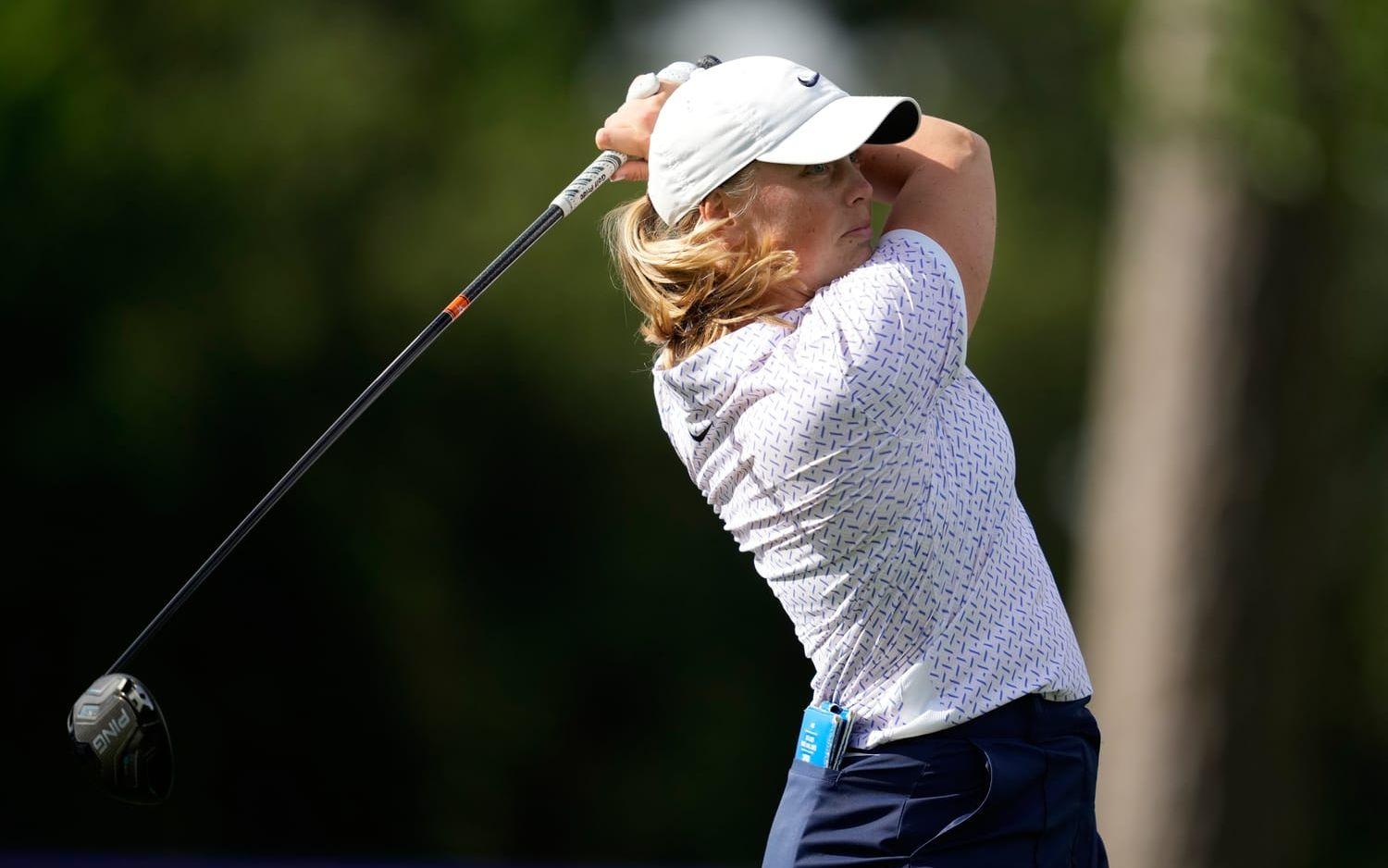 Maja Stark har häng på toppen i golfdamernas första major för säsongen.