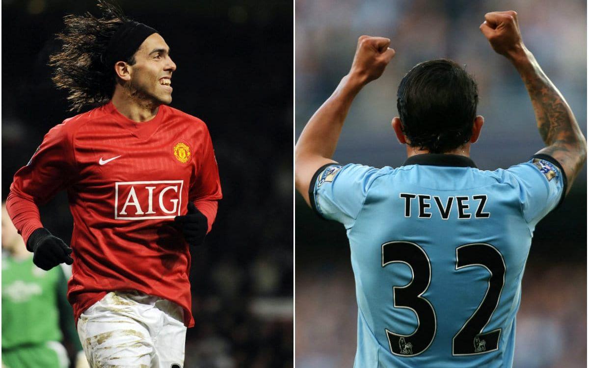 Carlos Tevez spelade för Manchester United mellan åren 2007-2009. Anfallaren var utlånad dit under två år. Efter låneavtalet betalade United övergångssumman och gav Tevez en hög lön – anfallaren valde dock att skriva på för rivalen från samma stad – Manchester City. Bild: Bildbyrån