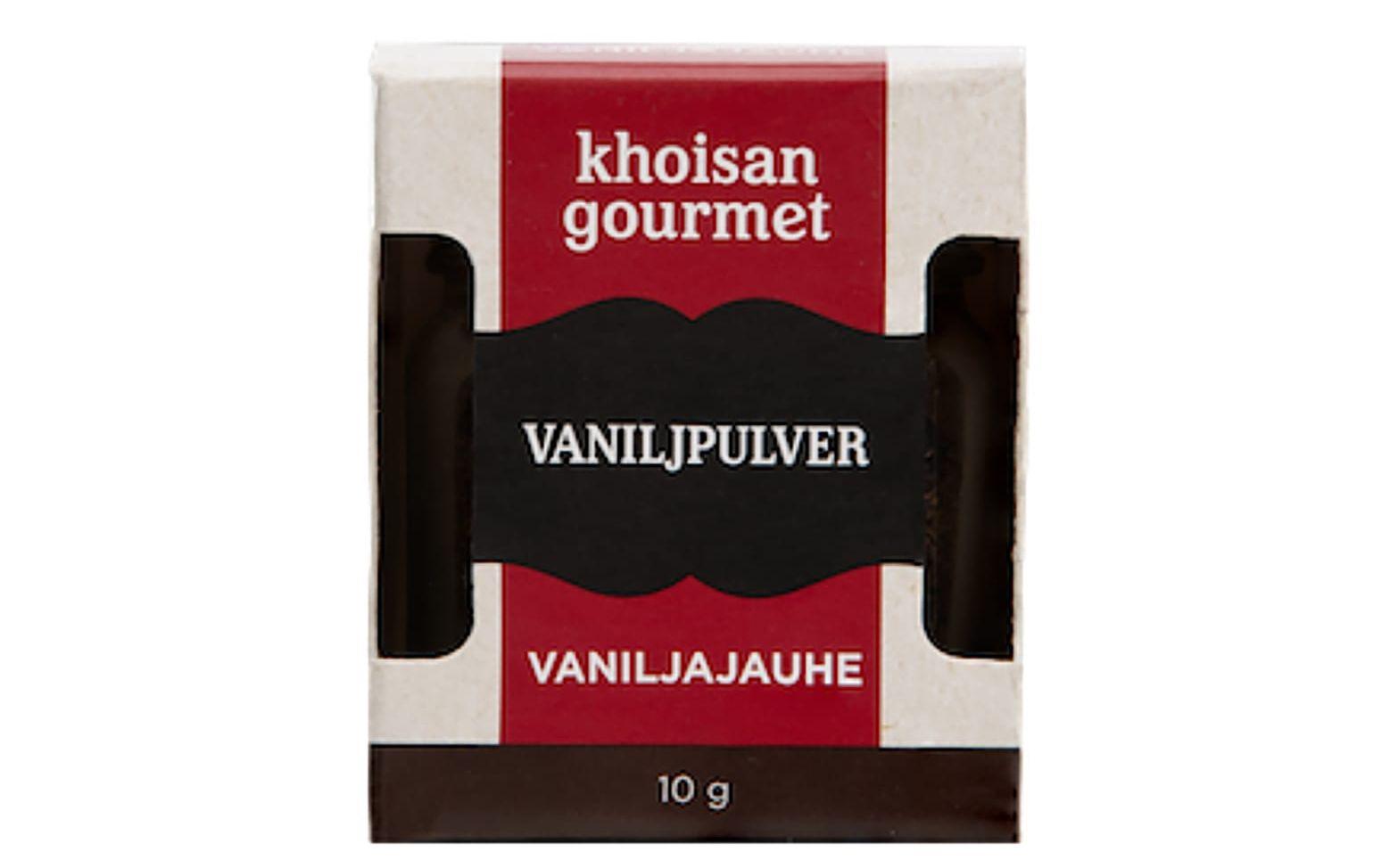Khoisan Gourmet Vaniljpulver, bäst före 31 augusti 2028, återkallas. Pressbild.
