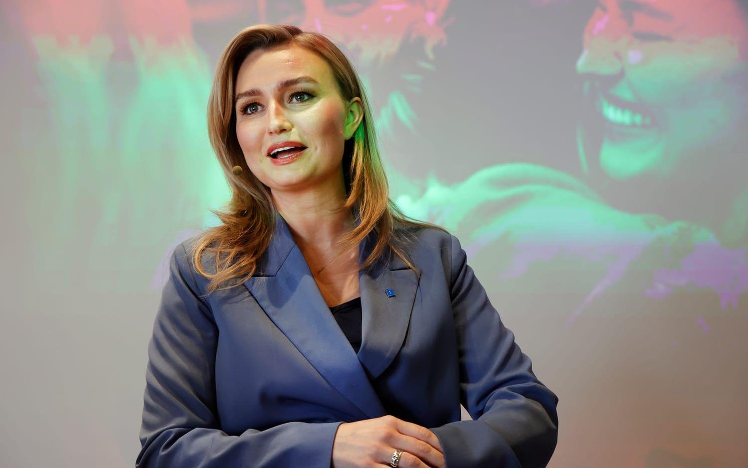 Ebba Busch (KD) deltar inte i SR:s partiledardebatt den 6 maj. Arkivbild.