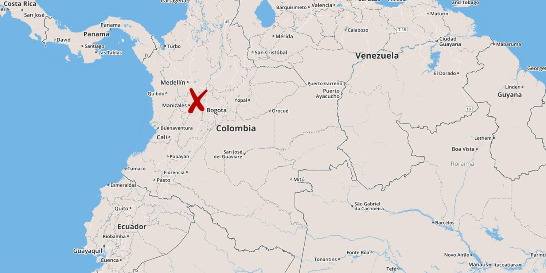Elva har omkommit och flera saknas efter ett jordskred i staden Marquetalia i Colombia. Arkivbild.