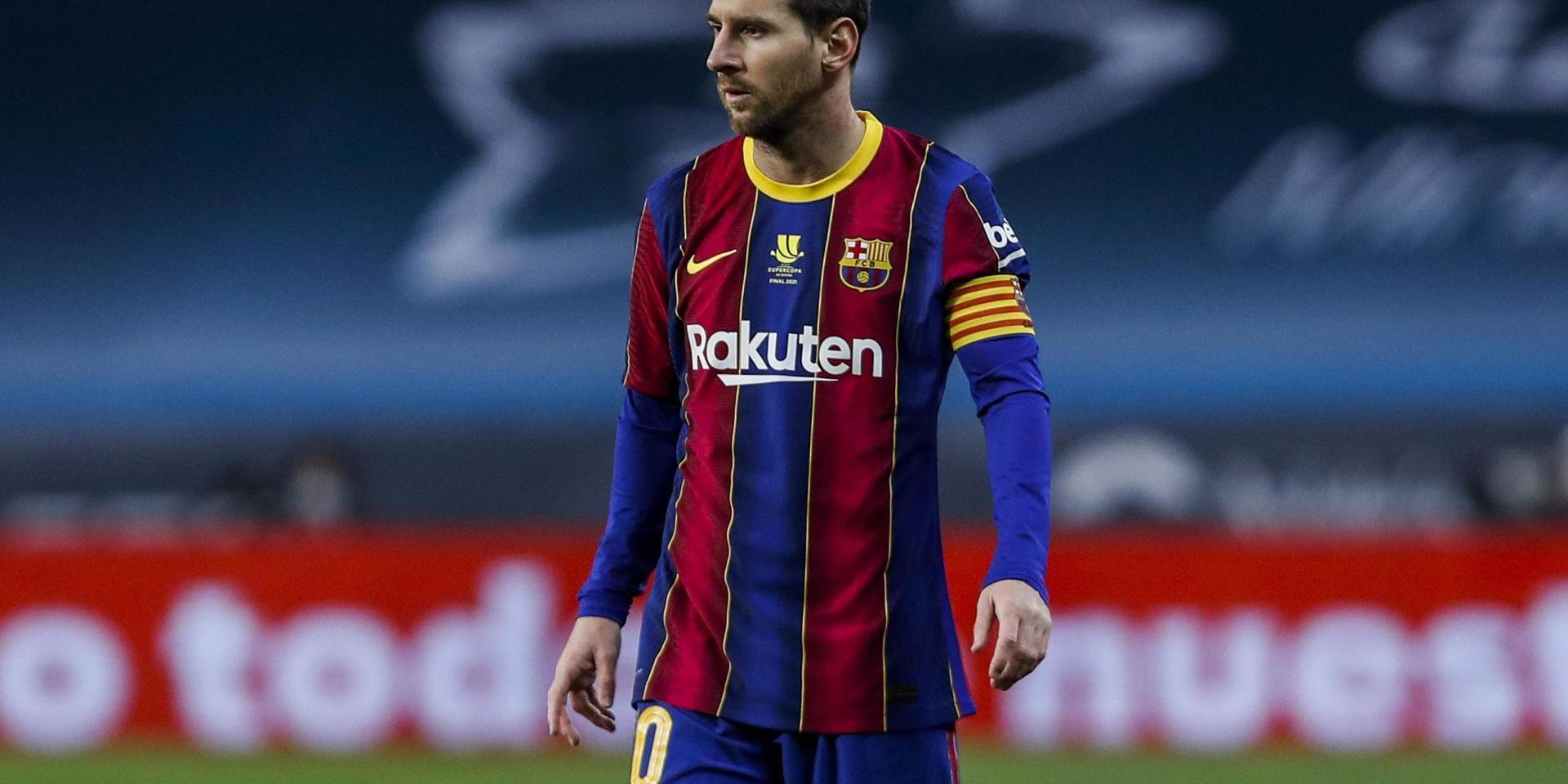 Lionel Messi under den finalen i den spanska supercupen mellan FC Barcelona and Athletic Bilbao.
