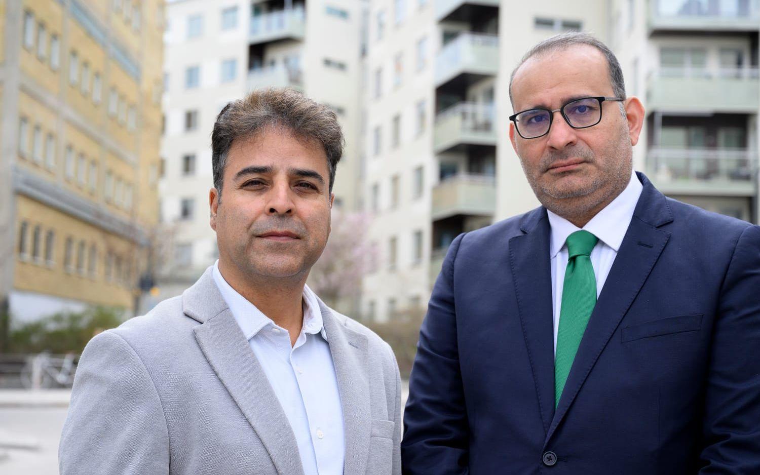 Arjimand Hussain Wani, Plan Internationals regionala insatschef för Sudan, och Mohamed Kamal, landchef för Plan International Sudan, fotograferade under ett besök i Sverige nyligen.