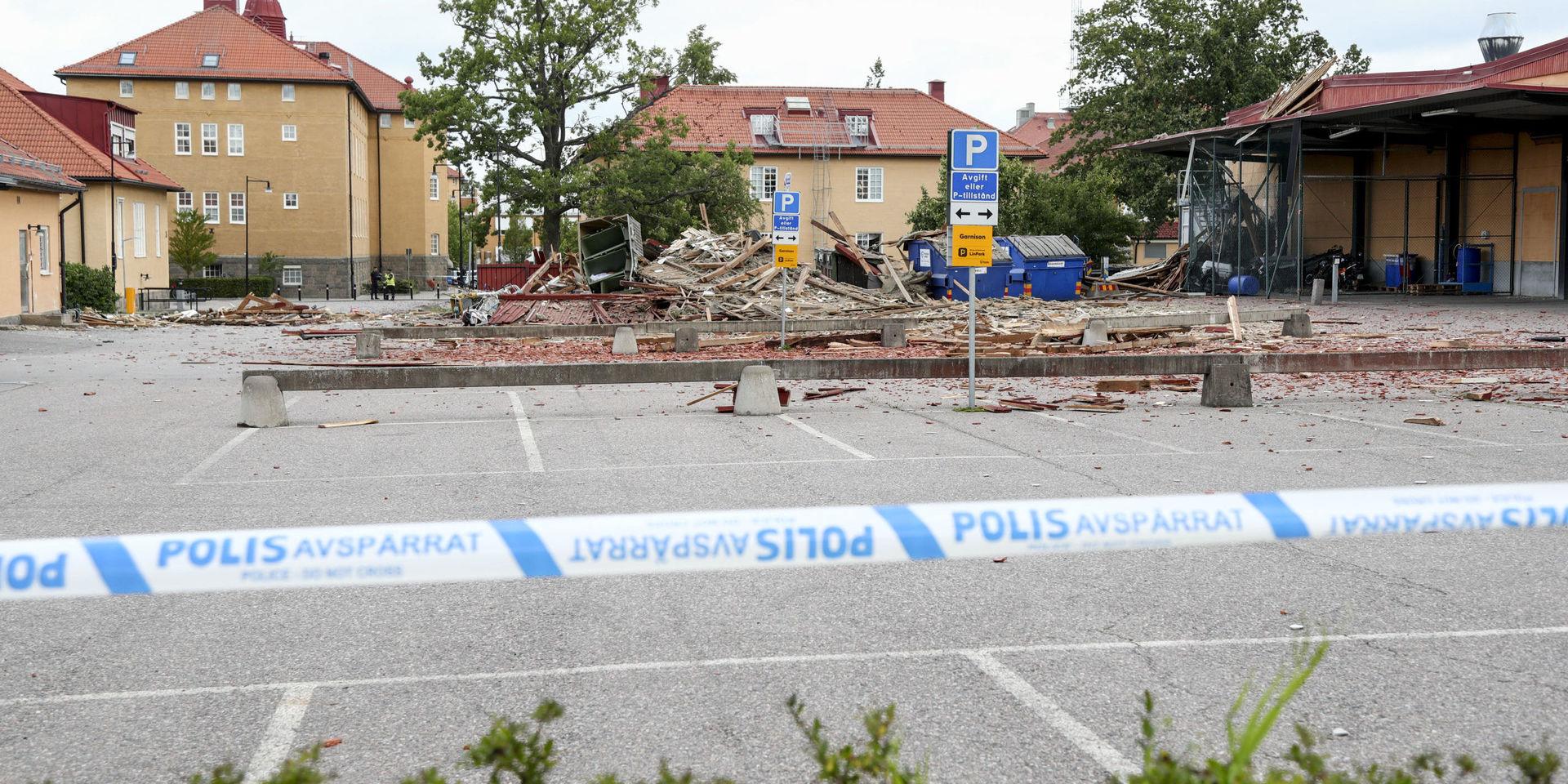 Ett område fick spärras av i samband med explosionen i Linköping. Arkivbild.