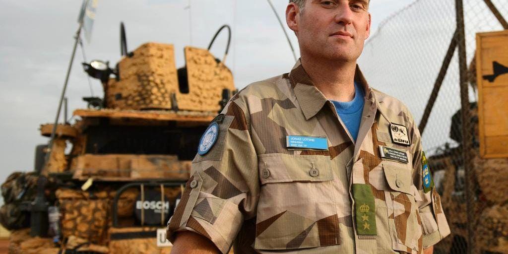 Överstelöjtnant Jonas Lotsne, chefen för den militära svenska FN-styrkan i Mali, luftar medlidande med den kidnappade Johan Gustafsson och hans anhöriga. ARKIVBILD.