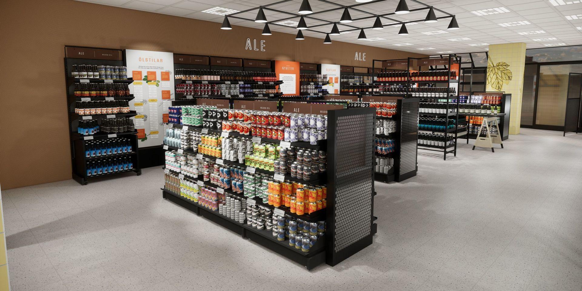Så har kommer det nya Systembolaget, som går under arbetsnamnet Specialbutik för öl, att se ut vid öppnandet i november. 