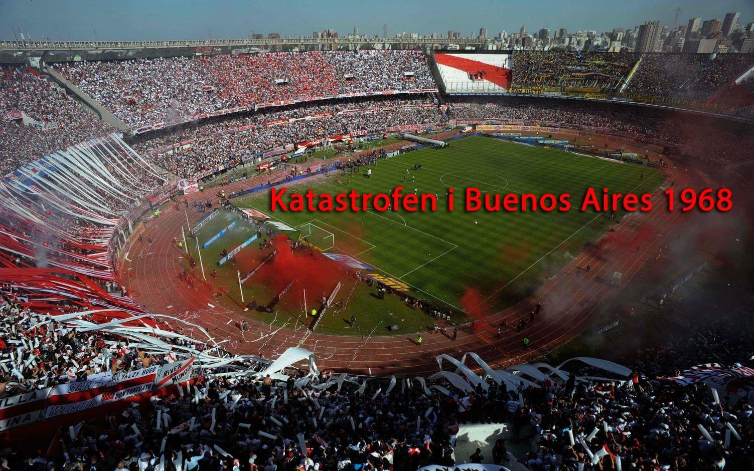 Buenos Aires-derbyt mellan River Plate och Boca Juniors i juni 1968 slutade med en stor katastrof. Foto: TT