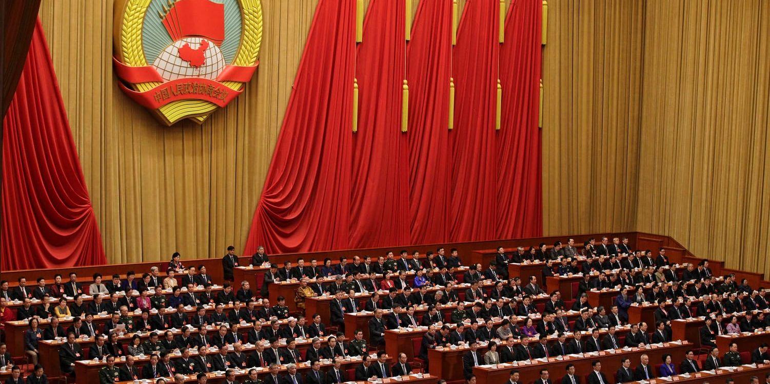 Nationella folkkongressen i Kina samlar över 3 000 delegater och har den lagstiftande makten i Kina. Bild från i onsdags.