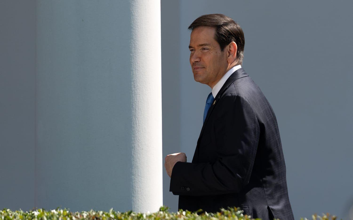 USA:s utrikesminister Marco Rubio vid Vita huset i Washington DC i april.