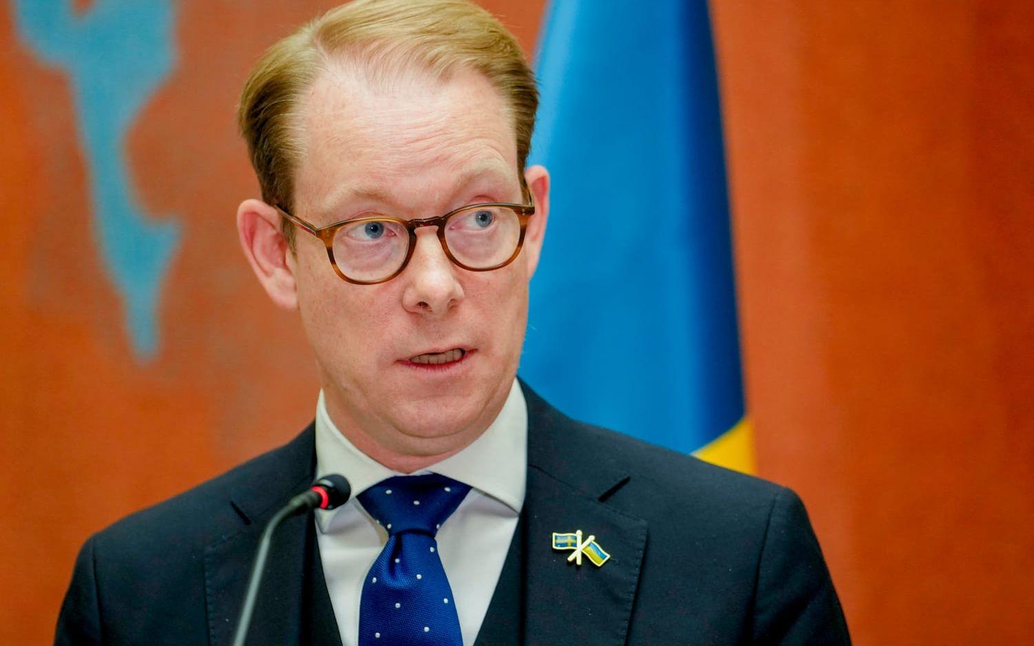 I måndags ville utrikesminister Tobias Billström inte ställa sig bakom ett annat krav på vapenvila. Arkivbild.