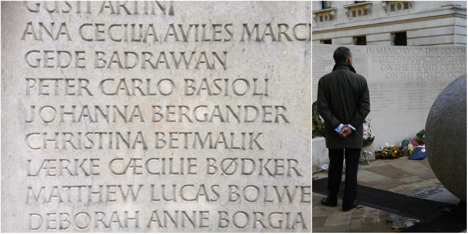 I centrala London finns minnesmonumentet Bali Bombings Memorial med namnen på de 202 människorna som miste livet i terrorattentaten.