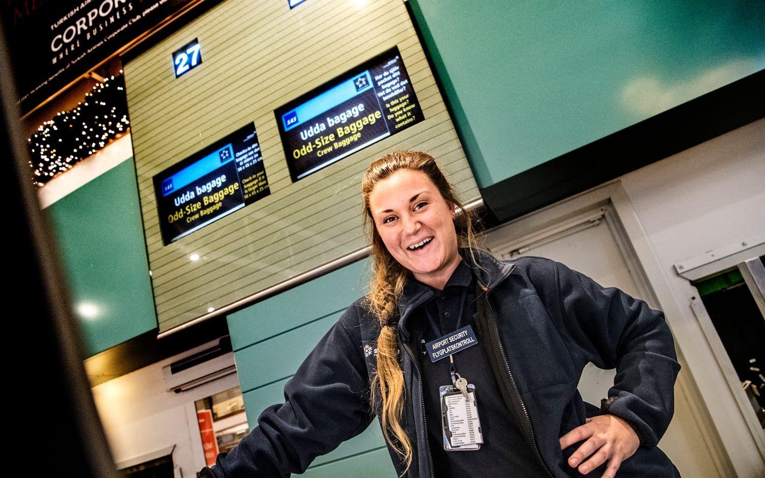 Isabell Eriksson är säkerhetskontrollant Landvetter flygplats.