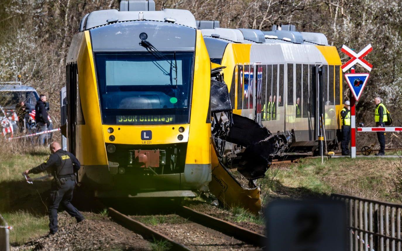 Två lokaltåg kolliderade på torsdagsmorgonen utanför Hilleröd på norra Själland i Danmark. Arkivbild.
