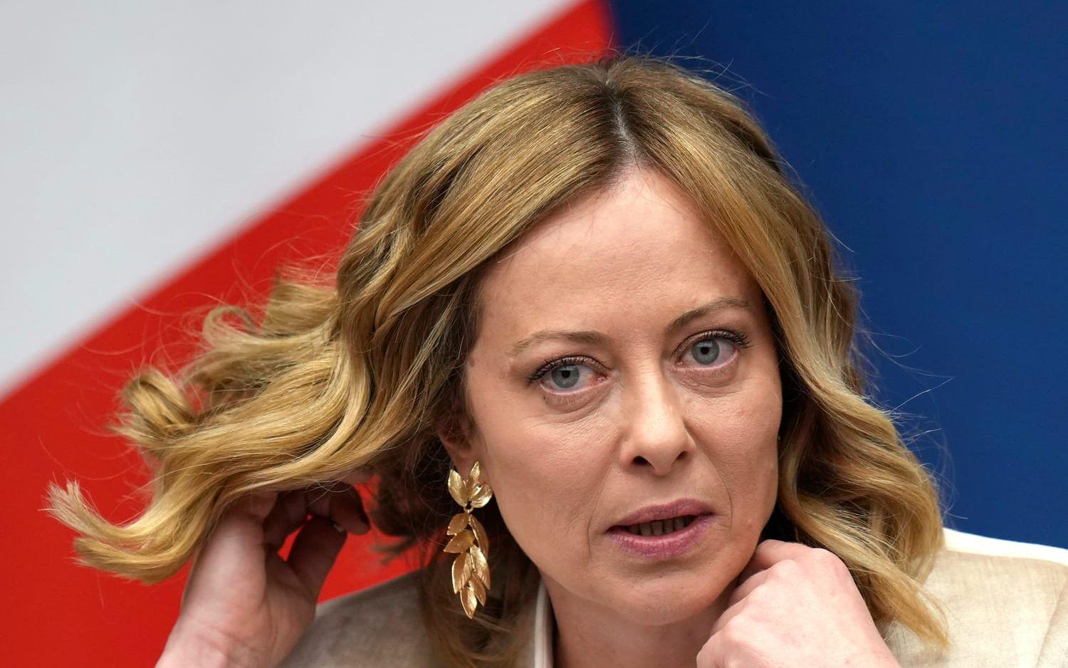 Italiens premiärminister Giorgia Meloni på bild från i mitten av januari.